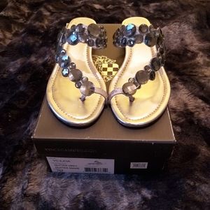 VINCE CAMUTO Silver Crystal Sandals